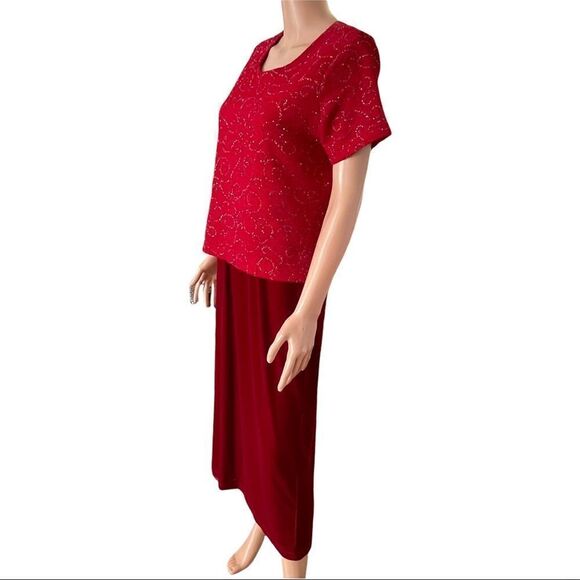 Kathie Lee Collection Vintage 1-PC Blouse/Skirt Velvet Style Maxi Dress MEDIUM - Picture 2 of 16